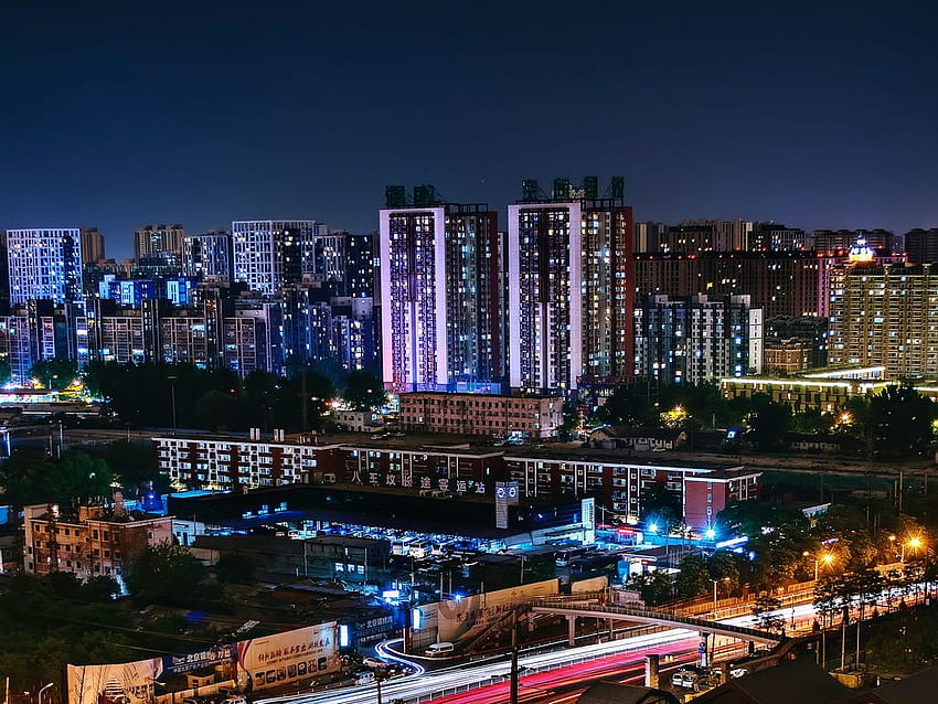 night city, buildings, city lights, beijing, china standard 4:3 background, Beijing Skyline HD wallpaper