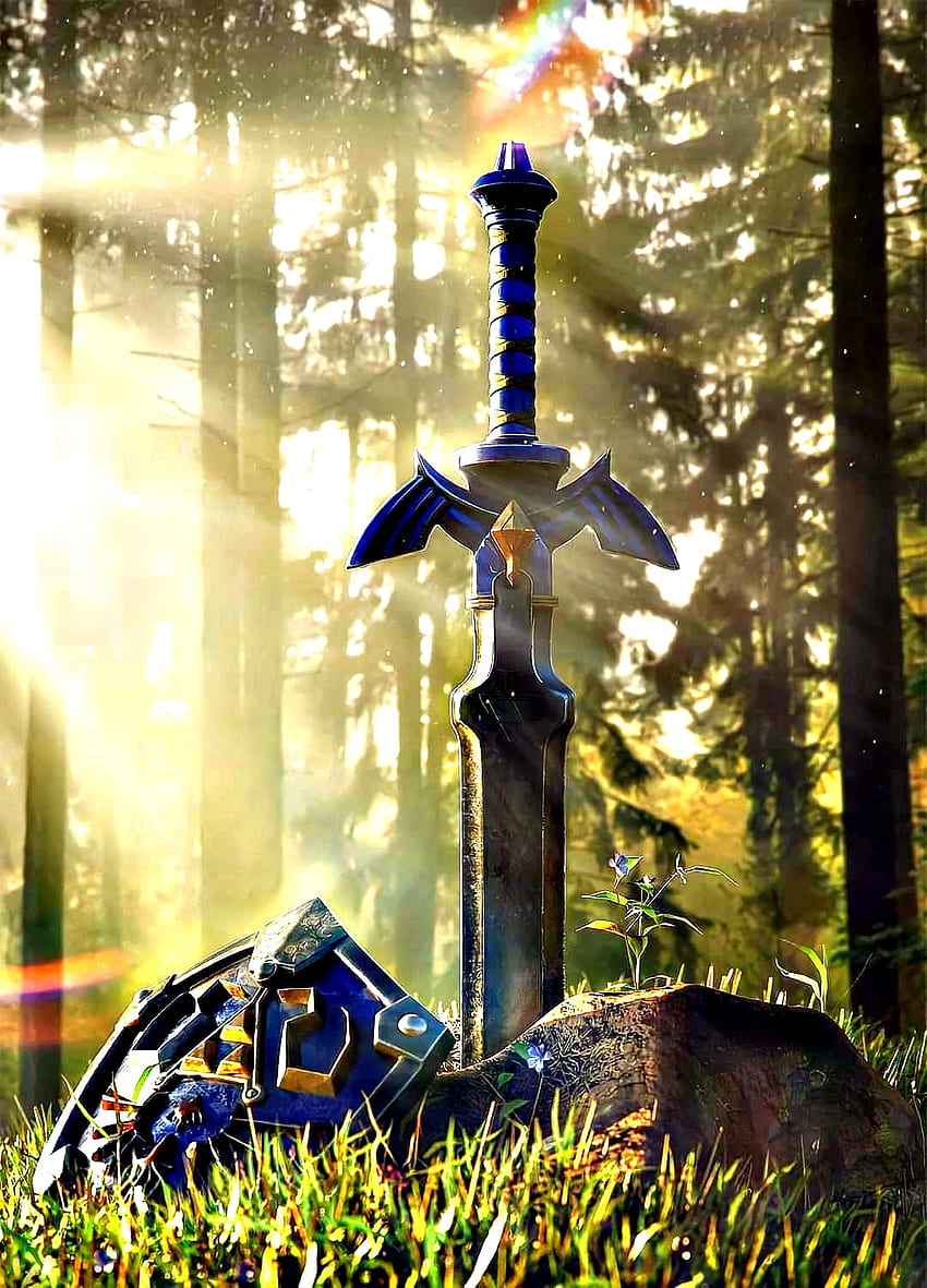Zelda Master Sword, naruto, people_in_nature, sao, game, sunlight, link, anime HD phone wallpaper