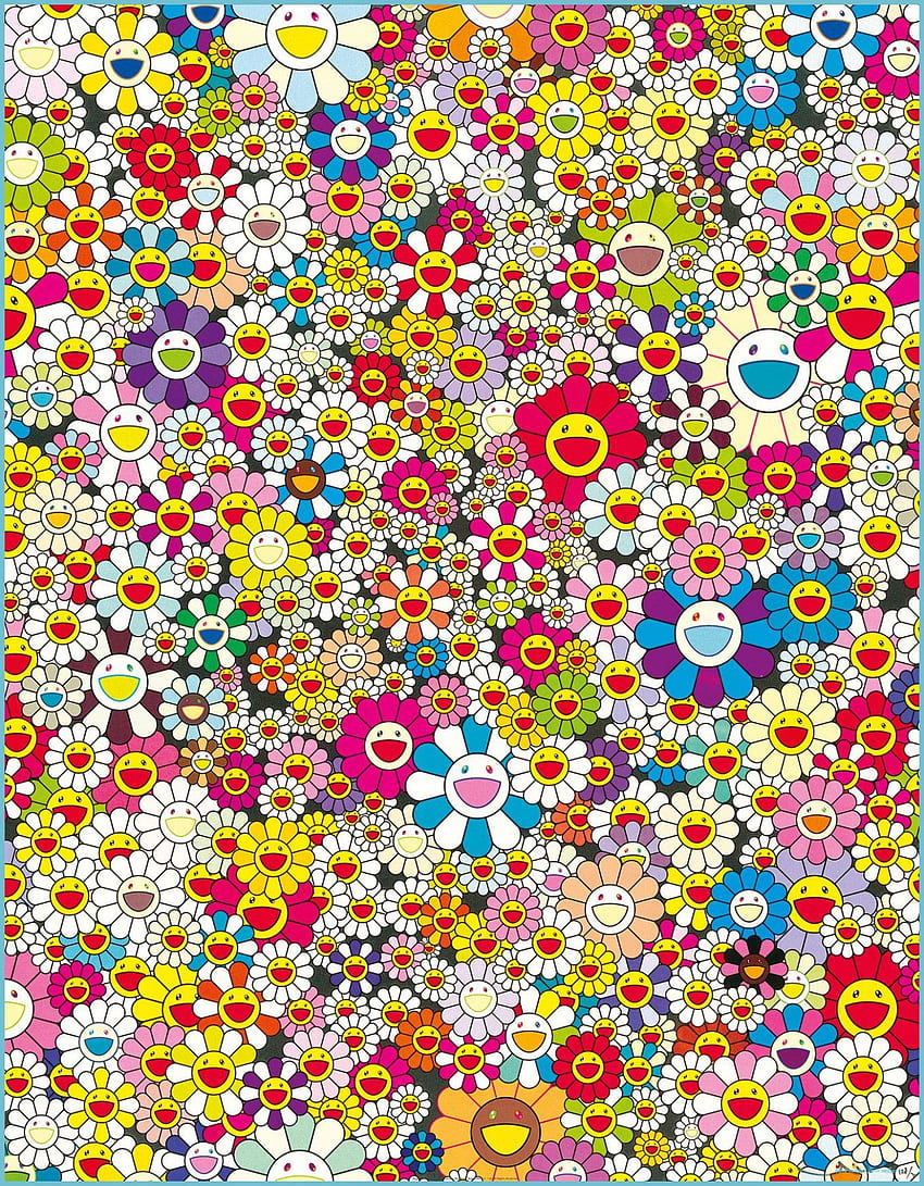 Takashi Murakami Murakami-Blume, Superflach, Takashi Murakami-Kunst - Takashi Murakami-Blume HD-Handy-Hintergrundbild