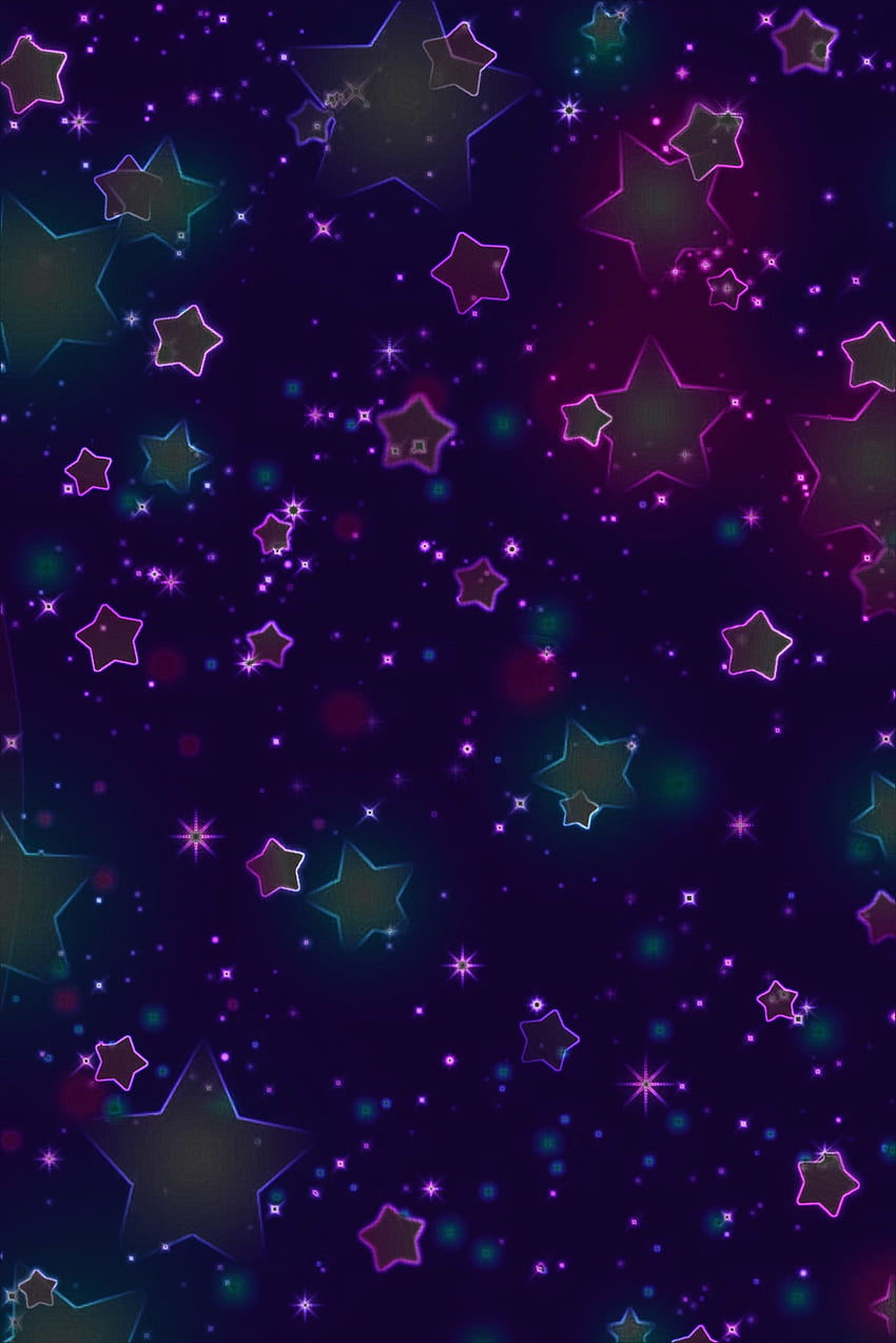 Neon stars pattern bg, Colorful, background HD phone wallpaper