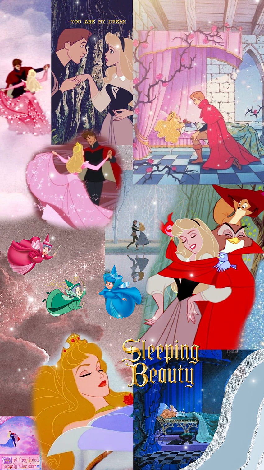 Śpiąca królewna Aurora kolaż. Śliczny Disney, iPhone Disney, Śpiąca Królewna Disneya, Śpiąca Królewna iPhone Tapeta na telefon HD