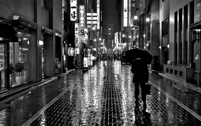 24 09 Tokyo Street Scene. A A Day, Tokyo Black HD wallpaper