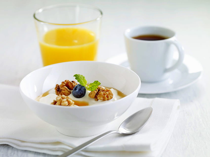 Good Morning, milk, breakfast, morning, juice HD wallpaper