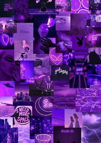 Download A colorfilled and captivating Purple Aesthetic Collage Wallpaper   Wallpaperscom