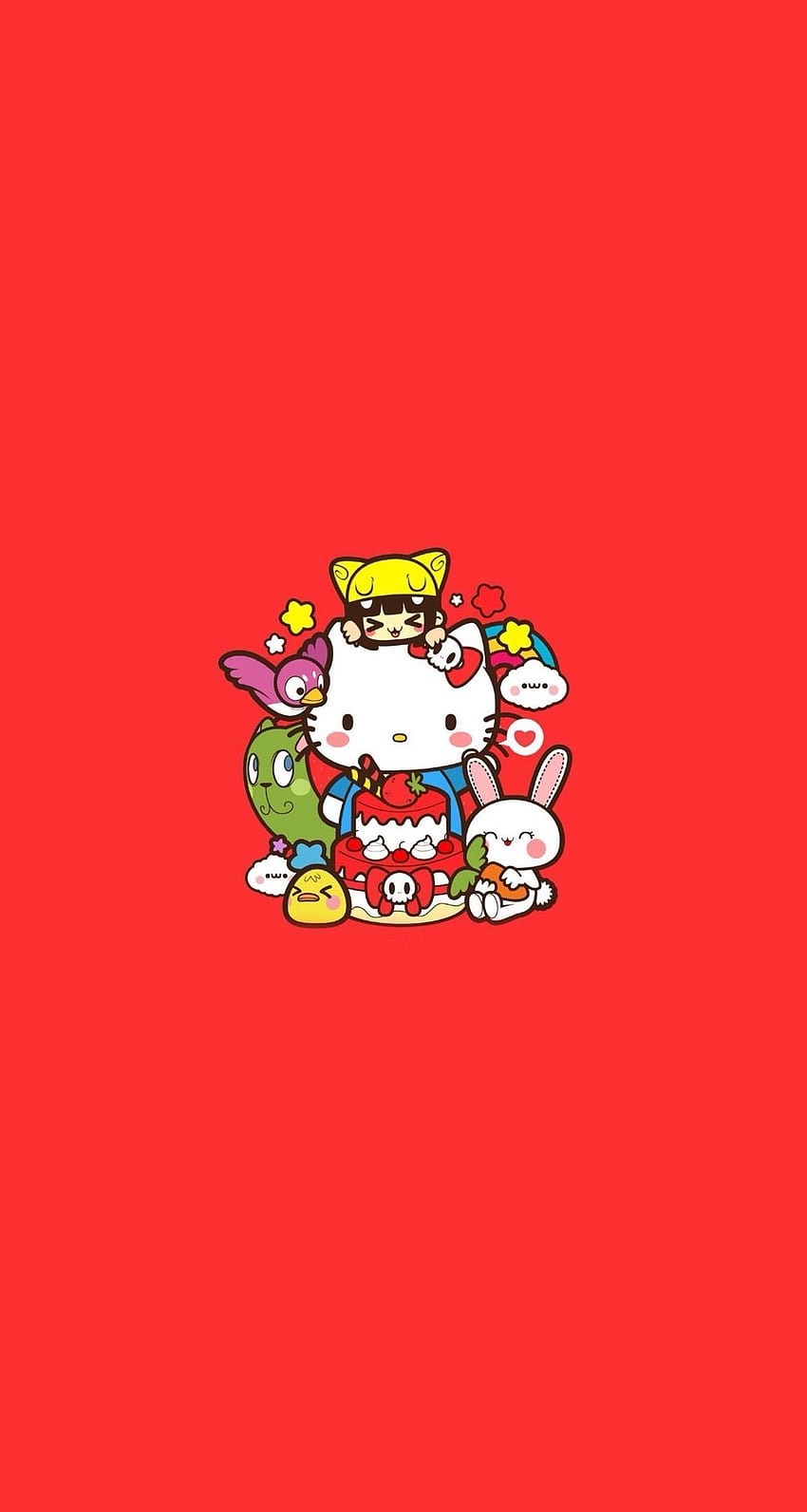 Cute Hello Kitty  Grey And Red Background Wallpaper Download  MobCup