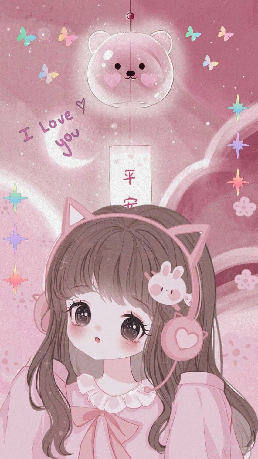 Aesthetic cute wallpap, pink, girl HD phone wallpaper