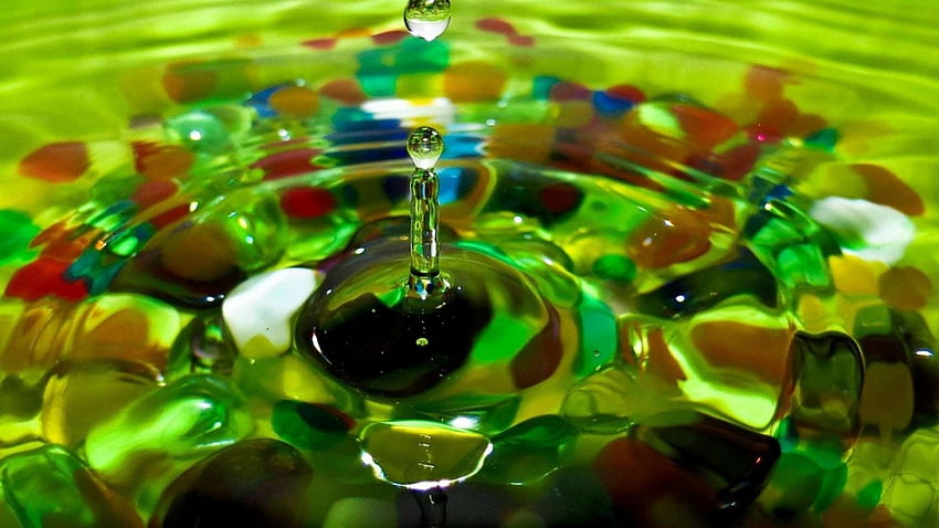 Water, Drop, Color - Colourful Stones In -, Color Drops HD wallpaper