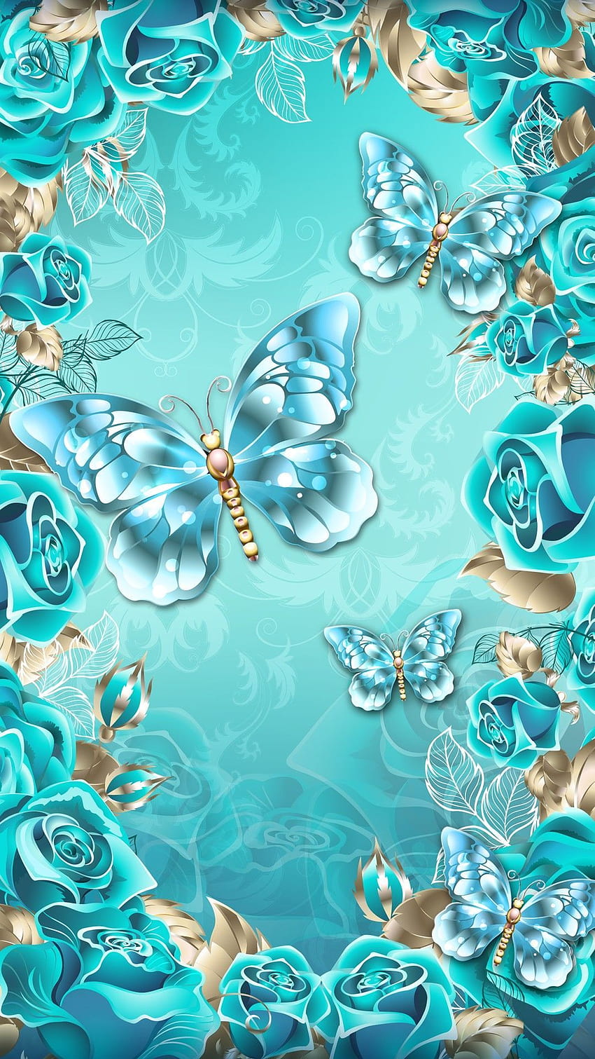 background. Butterfly iphone, Blue iphone, Butterfly, Teal Butterfly HD phone wallpaper