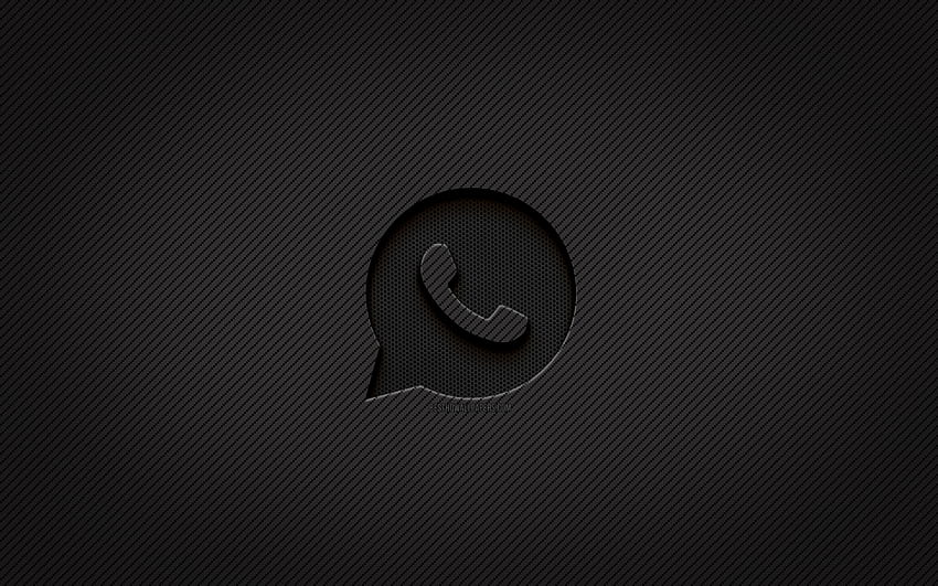 Logo carbone WhatsApp, art grunge, fond carbone, créatif, logo noir WhatsApp, réseau social, logo WhatsApp, WhatsApp Fond d'écran HD