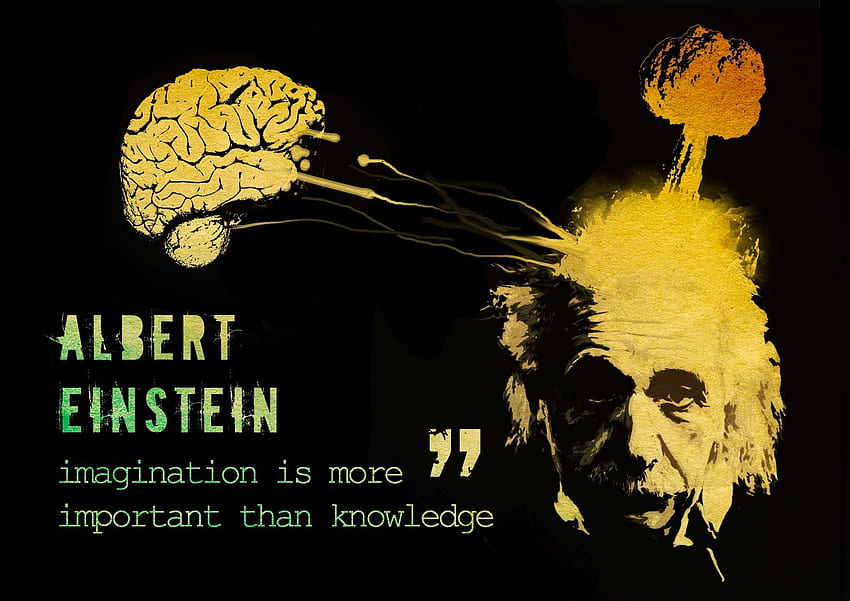 Albert Einstein Imagination is More Important Than Knowledge HD wallpaper