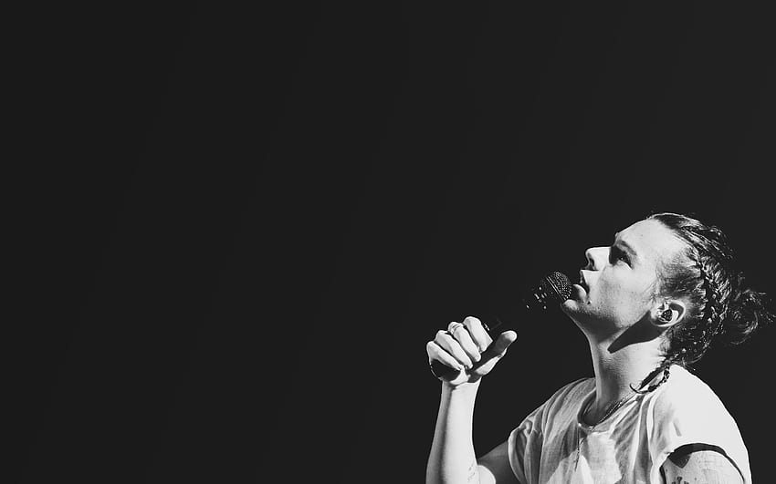 Harry Styles On Stage One Direction. t, Black and White One Direction HD wallpaper