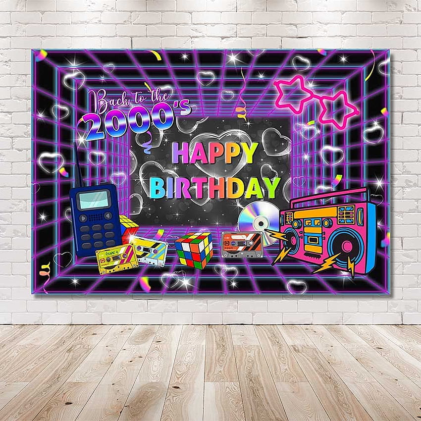 Buy MEHOFOND ft Hip Pop Early 2000s Birtay Backdrop for Back to The 2000's Neon Dance Party Decoration Retro Radio Disco Glow graphy Background Poster hoot Studio Booth Props Online in, Retro Disco Fond d'écran de téléphone HD