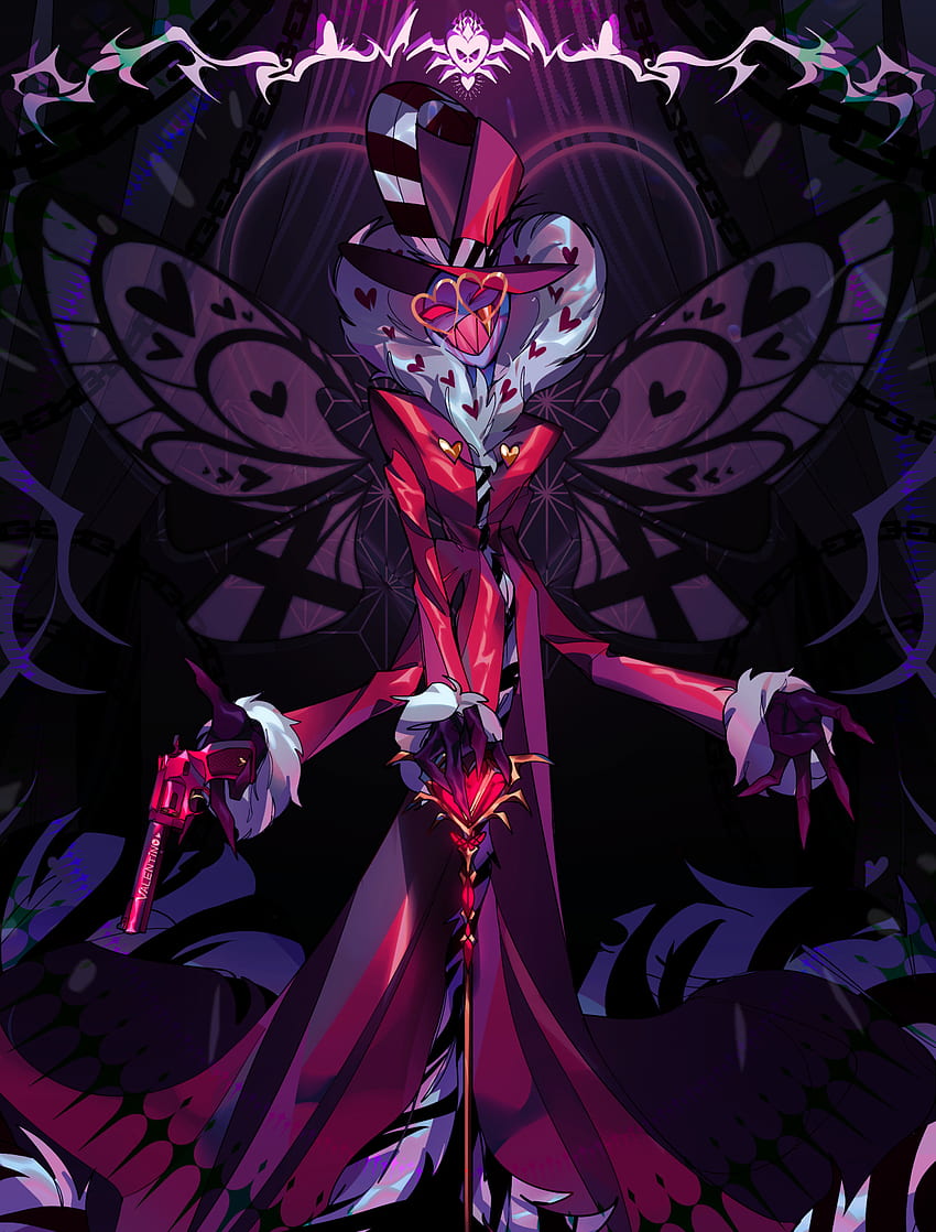 Valentino, red, val, hazbin, magenta, hazbin_hotel, moth, demon, hazbin ...