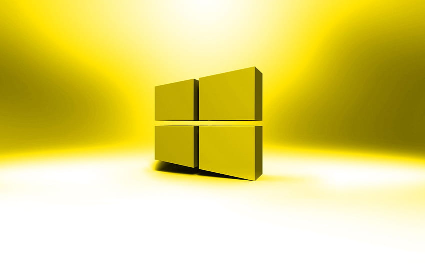 Windows 10 yellow logo, creative, OS HD wallpaper