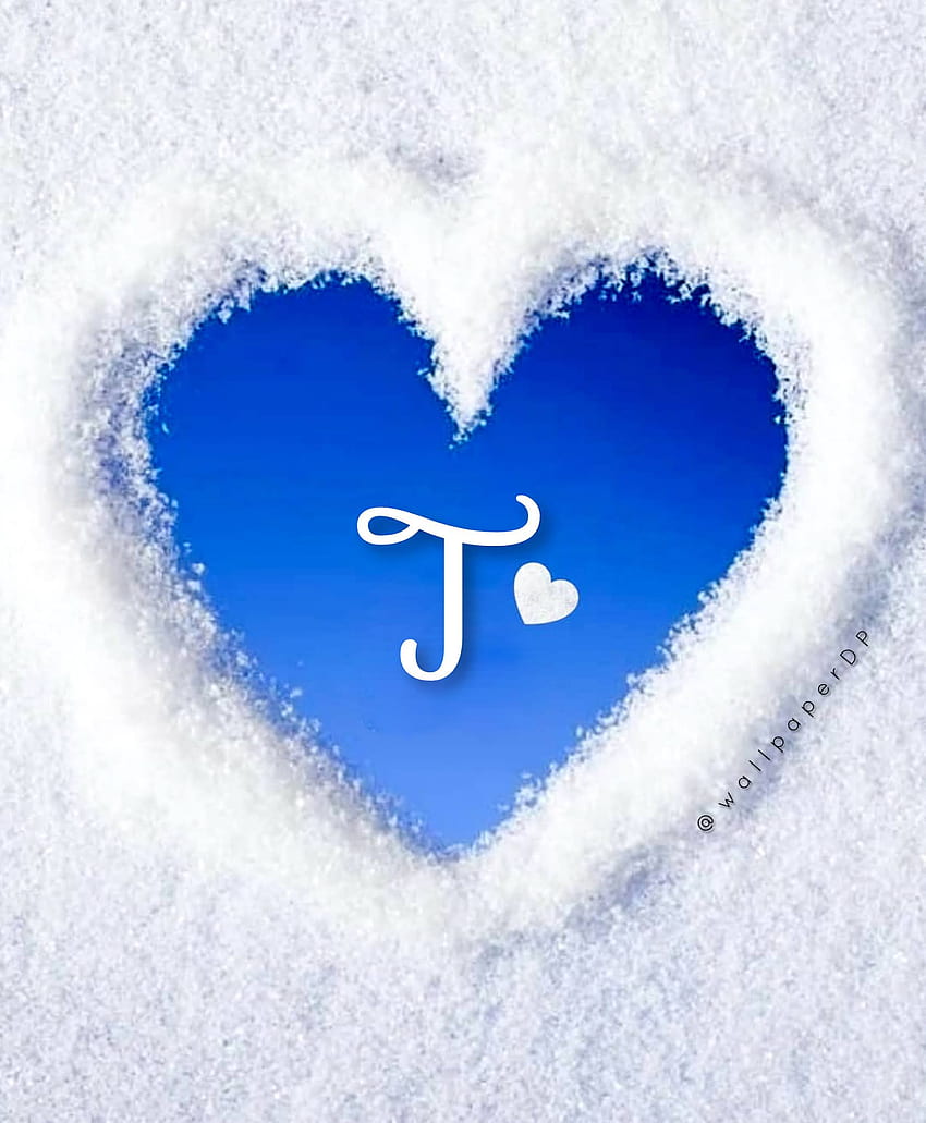 Ciel bleu unique avec alphabet de neige blanche Lettre Dp Pics, Cute Letter T Fond d'écran de téléphone HD
