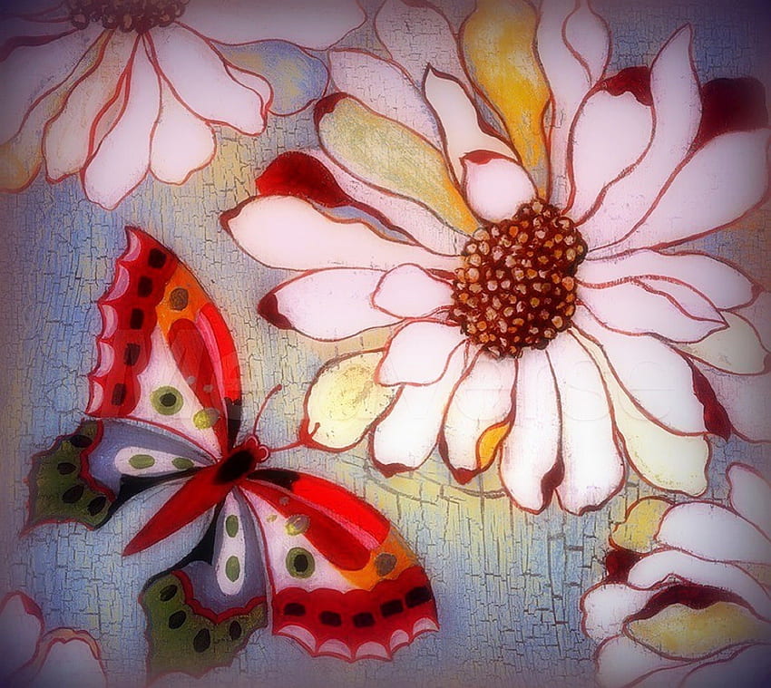 ✫Kupu-Kupu Vintage✫, tanaman, seni digital, kupu-kupu, hewan, , desain kupu-kupu, vintage, prabuat kreatif, lukisan, indah, prabuat kreatif, cinta empat musim, cantik, keindahan kelembutan, alam, bunga, indah Wallpaper HD