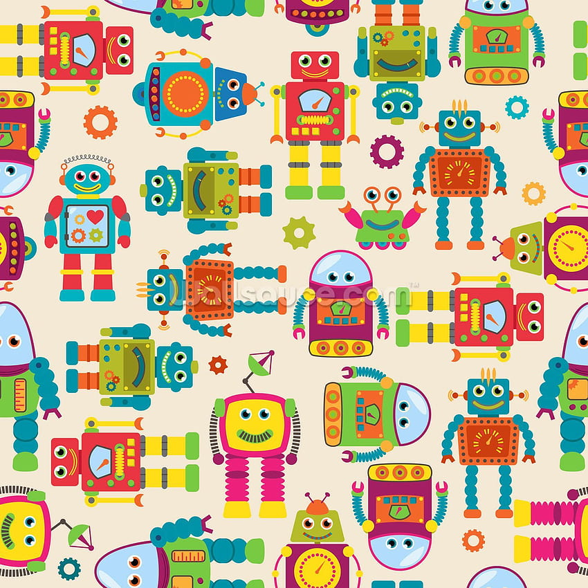 Cute Robots . Wallsauce US. Robot , Vector background pattern, Background patterns HD phone wallpaper