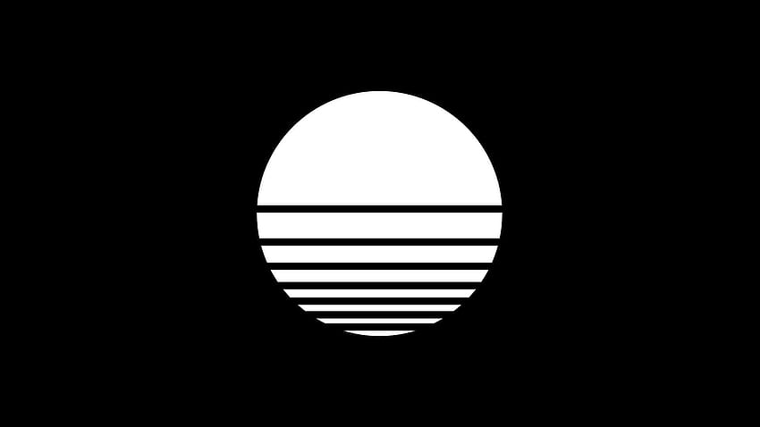 Según lo solicitado. MODO OSCURO Blanco y negro Minimalista moderno Outrun Sun (y Mobile 1920 x) - ¡Espero que a todos les guste! (También se incluyen versiones en blanco): outrun fondo de pantalla