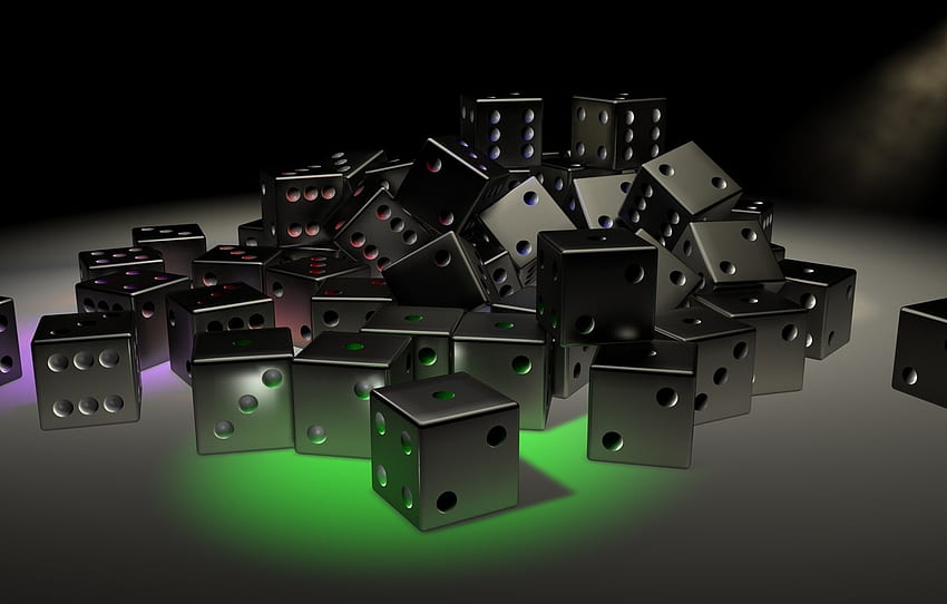 cubes, black, the game, dice, the dice for , section рендеринг HD wallpaper