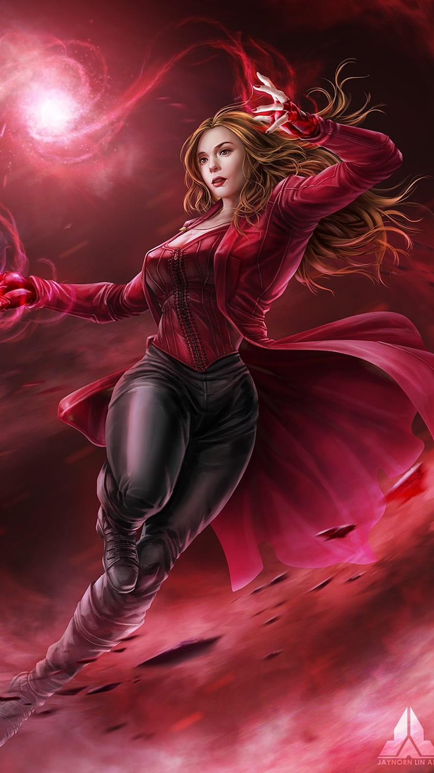 Scarlet Witch, Marvel, Scarlet Witch Supergirl HD тапет за телефон