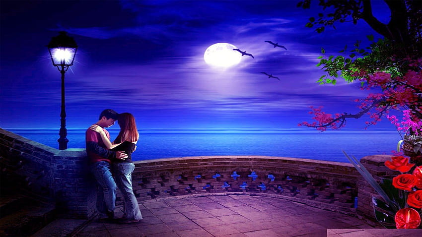 Romantyczna miłość . Miłość romantyczna, romantyczne tło, romantyczna, romantyczna sceneria Tapeta HD