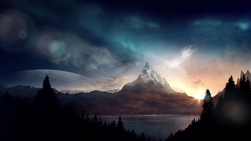 Nature, Art, Mountain, Peak, Fiction, That's Incredible HD wallpaper
