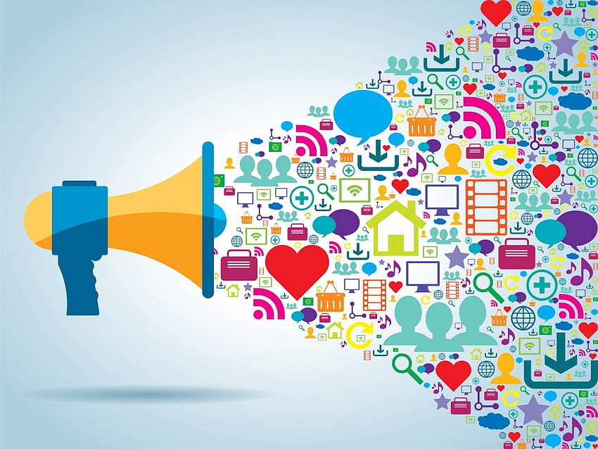 소셜 미디어의 커뮤니케이션 및 홍보 - 비즈니스 커뮤니케이션 도구 HD 월페이퍼