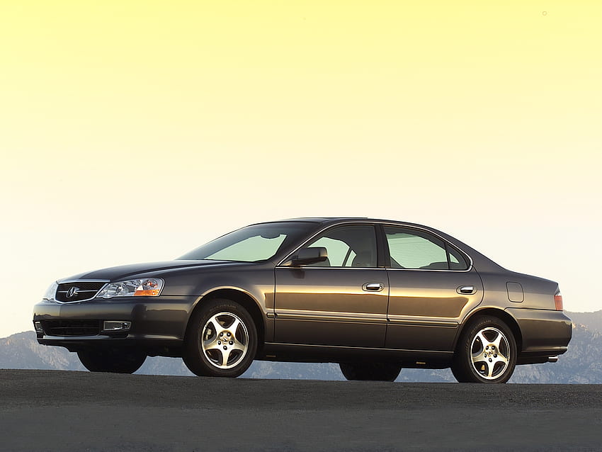 Auto, Berge, Acura, Autos, Asphalt, Braun, Seitenansicht, Stil, Akura, Tl, 2002 HD-Hintergrundbild