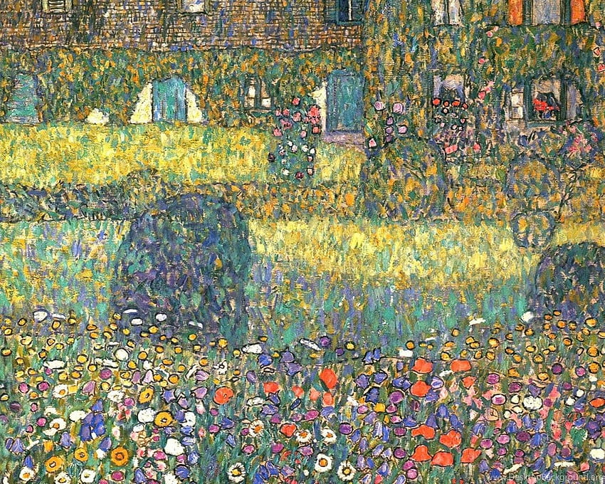 Malowanie Podwórka Gustava Klimta I. Tapeta HD