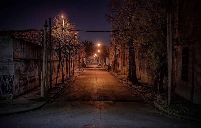 Argentinien, Nacht, Straße, Buenos Aires, Laternenpfähle, städtische Szene für , Abschnitt город HD-Hintergrundbild