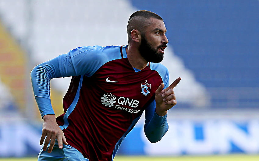 Burak Yılmaz, Trabzonspor, joueur de football turc, avant, portrait, match de football, Turquie Fond d'écran HD