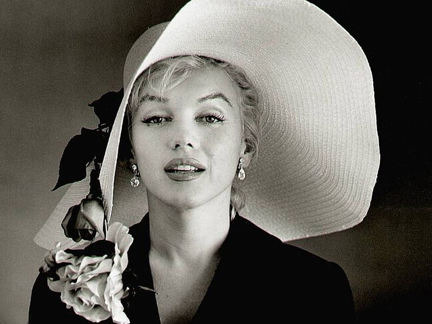 Marilyn Monroe, white, black, bw, girl, actress, woman HD wallpaper