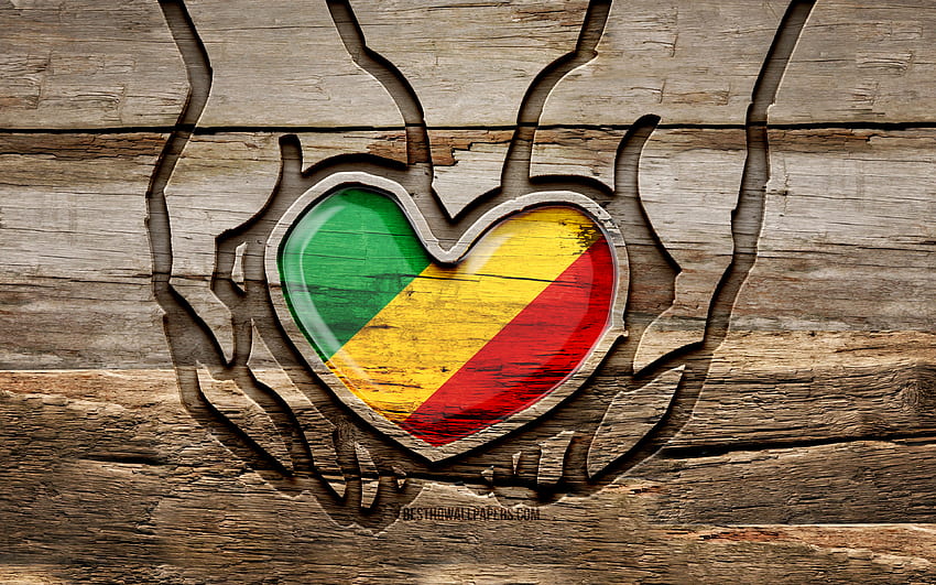 Обичам Република Конго, , дървена резба ръце, Ден на Република Конго, флаг на Република Конго, Грижи се за Република Конго, творчество, дърворезба, африкански страни, Република Конго HD тапет