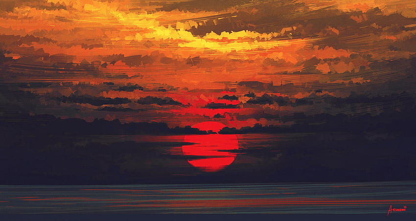 Calm Before Storm, Artist, , , Background, Calm Sunset HD wallpaper