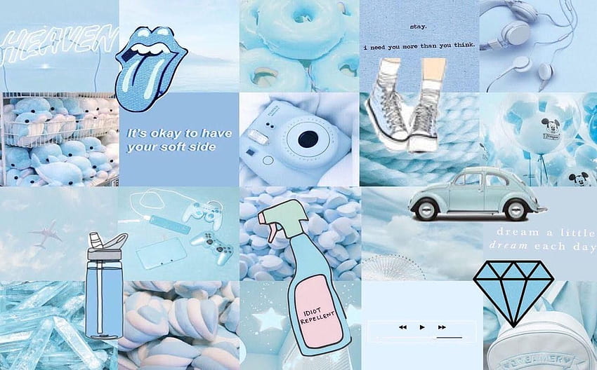 Pastel Blue Aesthetic Collage .novocom.top HD wallpaper