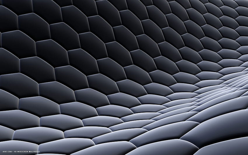 3D 육각 텍스처 직물 강철 회색 그리드(1920×1200). 검은색 추상 배경, 배경, 개요 HD 월페이퍼
