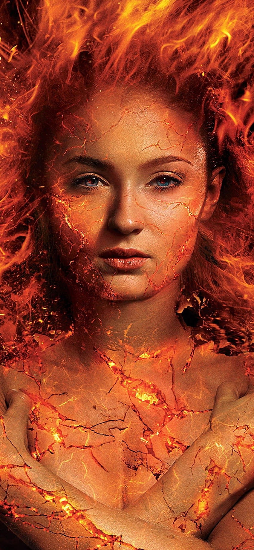 Jean Grey Dark Phoenix Sophie Turner HD-Handy-Hintergrundbild