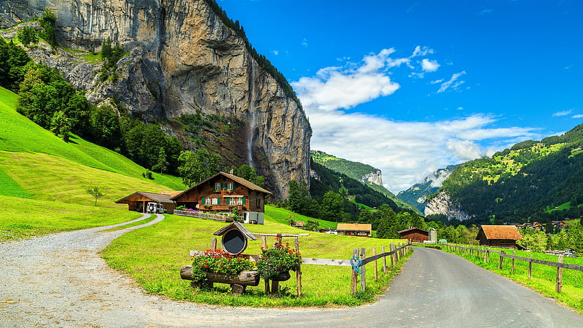 Lauterbrunnen İsviçre, , pencereler HD duvar kağıdı