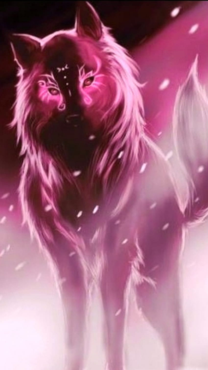 Pink Mystic Wolf, magic, Mystical, wolves HD phone wallpaper