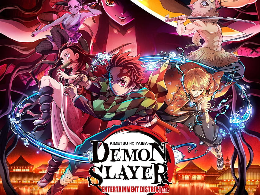 Fecha y hora de lanzamiento del episodio 9 de la temporada 2 de Demon Slayer, distrito de entretenimiento de Kimetsu No Yaiba fondo de pantalla