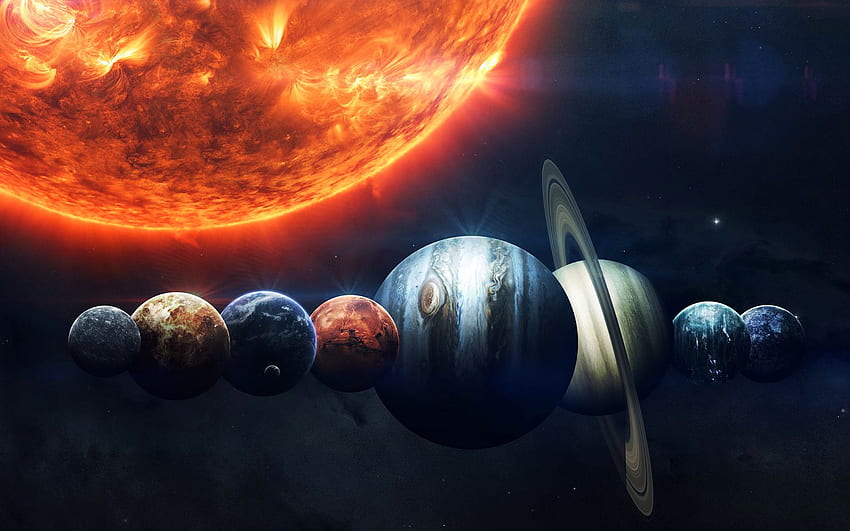 Mercurio, Venus, Tierra, Marte, Júpiter, Saturno, Urano - Planetas - & fondo de pantalla