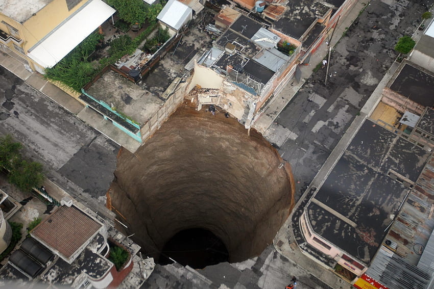 lubang, perkotaan, kecelakaan, Guatemala City, Sinkhole Wallpaper HD
