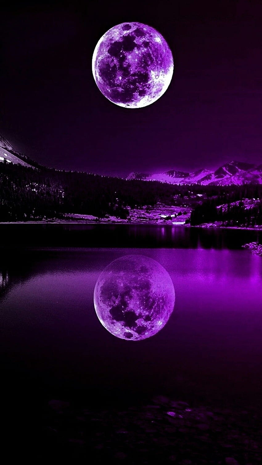 Purple moon. Beautiful moon , Good night moon, Beautiful moon HD ...