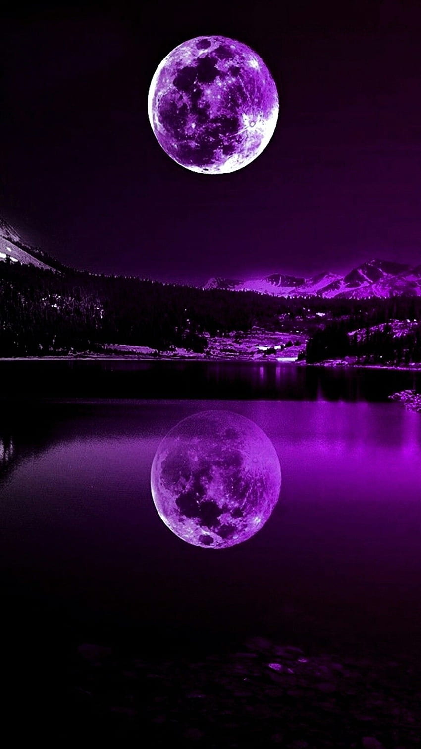 Purple moon. Beautiful moon , Good night moon, Beautiful moon HD phone wallpaper