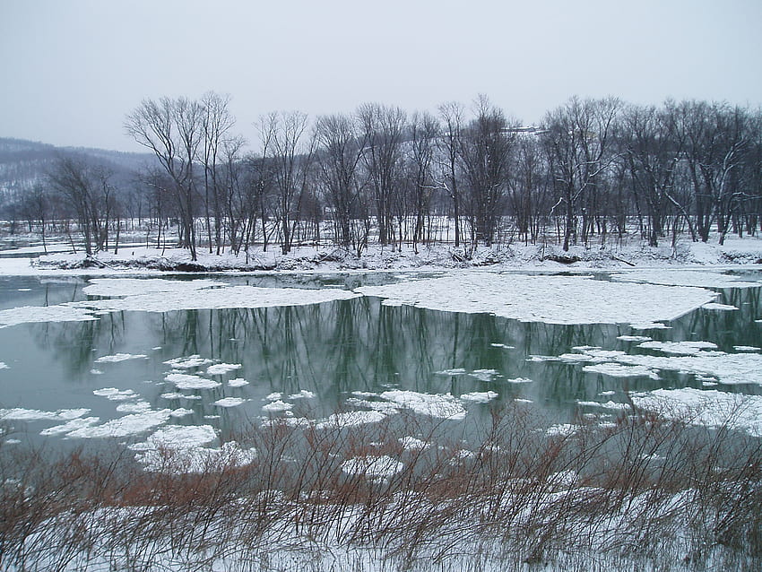 Frozen Susquehanna, inverno, rio, Pensilvânia, neve, susquehanna, gelo papel de parede HD