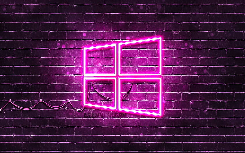 Windows 10 fioletowy, fioletowe logo Tapeta HD