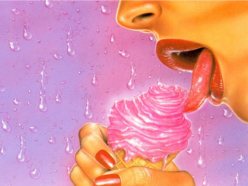ice-cream lick, cold, cone, lick, ice-cream HD wallpaper