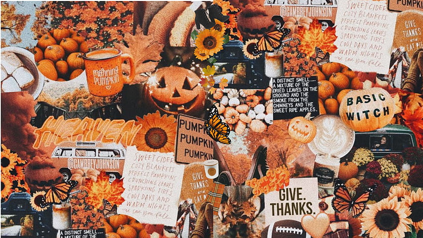 Fall Autumn Aesthetic Collage Dasktop MacBook Background Original From ...