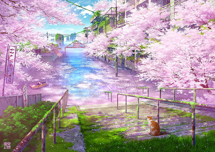 Anime Original Art, cat, Anime, art, original HD wallpaper | Pxfuel