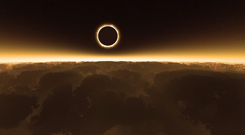 Universe, Sun, Clouds, Eclipse HD wallpaper